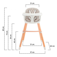 Chaise Haute Kinderkraft Sienna - Grey