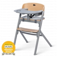 Chaise haute LIVY avec plateau - Kinderkraft - bois/gris