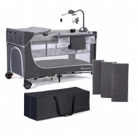 Lit Bébé avec accessoires LEODY - Kinderkraft - gris