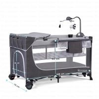 Lit Bébé avec accessoires LEODY - Kinderkraft - gris