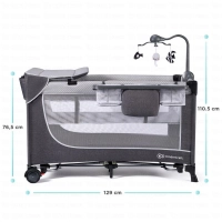 Lit Bébé avec accessoires LEODY - Kinderkraft - gris