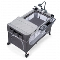 Lit Bébé avec accessoires LEODY - Kinderkraft - gris