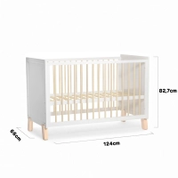 Lit Bébé NICO - Kinderkraft - bois/blanc
