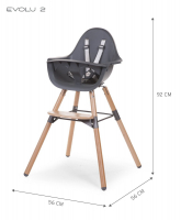 Chaise Haute Childhome Evolu 2 - Naturel/Anthracite