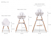 Chaise Haute Childhome Evolu 2 - Naturel/Blanc