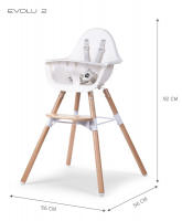 Chaise Haute Childhome Evolu 2 - Naturel/Blanc
