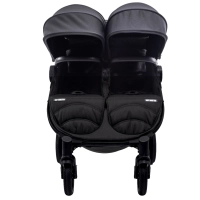 Poussette Double Baby Monsters Easy Twin 4 - Châssis Noir/ Canopys Noir