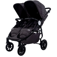 Poussette Double Baby Monsters Easy Twin 4 - Châssis Noir/ Canopys Noir