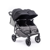 Poussette Double Baby Monsters Easy Twin 4 - Châssis Black + 2 Nacelles - Canopys Noir
