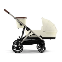 Poussette Double Cybex Gazelle S2 - Châssis Taupe + Nacelles - Seashell Beige