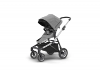 Poussette Thule Sleek - Châssis Silver + Nacelle - Grey Melange