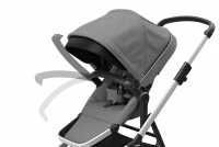 Poussette Thule Sleek - Châssis Silver + Nacelle - Grey Melange