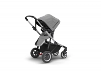 Poussette Thule Sleek - Châssis Silver + Nacelle - Grey Melange