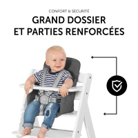 Réducteur d’assise de chaise haute Alpha Cosy Select Jersey Charcoal - Charcoal