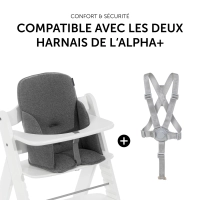 Réducteur d’assise de chaise haute Alpha Cosy Select Jersey Charcoal - Charcoal