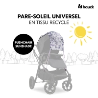 Pare soleil de poussette Pushchair Sunshade Floral Grey - Grey