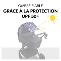 Pare soleil de poussette Pushchair Sunshade Floral Grey - Grey