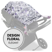 Pare soleil de poussette Pushchair Sunshade Floral Grey - Grey