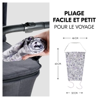 Pare soleil de poussette Pushchair Sunshade Floral Grey - Grey