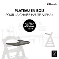Plateau Repas Hauck Alpha Wooden - Charcoal