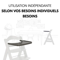 Plateau Repas Hauck Alpha Wooden - Charcoal