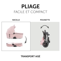 Poussette Hauck Vision X + Nacelle - Melange Rose