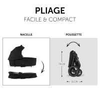 Poussette Hauck Walk N Care Air + Nacelle - Black