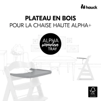 Plateau Repas Hauck Alpha Wooden - Grey