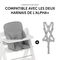 Coussin réducteur pour chaises hautes en bois  Alpha Cosy Comfort Stretch-grey - Stretch Grey