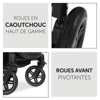 Poussette Hauck Saturn R + Nacelle - Melange Black