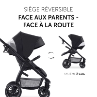 Poussette Hauck Saturn R + Nacelle - Melange Black