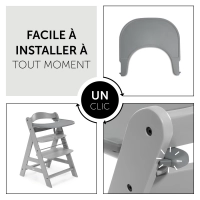 Plateau Repas Hauck Alpha Click - Grey