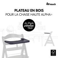 Plateau Repas Hauck Alpha Wooden - Dark Grey