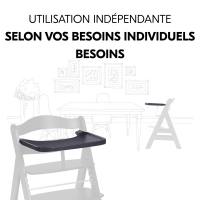 Plateau Repas Hauck Alpha Wooden - Dark Grey