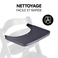 Plateau Repas Hauck Alpha Wooden - Dark Grey