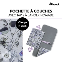 Pochette à langer avec matelas amovible Change N Walk Floral Grey - Grey