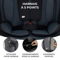 Siège Auto 76-150 cm Kinderkraft Oneto3 i-Size - Graphite Black