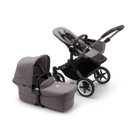 Poussette Bugaboo Donkey 5 Mono - Châssis Graphite + Nacelle - Gris Chiné