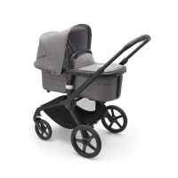 Poussette Bugaboo Fox 5 - Châssis Noir + Nacelle - Gris Chiné