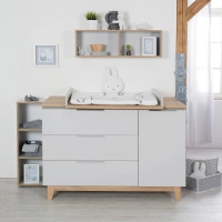 Chambre Roba Caro - Gris clair / Bois