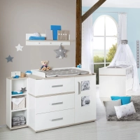 Chambre Roba Moritz (Commode Small) - Blanc / Luna elm