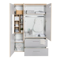 Chambre Roba Tobi - Gris clair / Bois