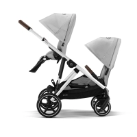Poussette Double Cybex Gazelle S2 SLV - Stone Grey + 2 Coques Auto Cloud G i-Size - Stone Grey (Plus)