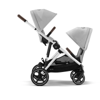 Poussette Double Cybex Gazelle S2 SLV - Stone Grey + 2 Coques Auto Cloud G i-Size - Stone Grey (Plus)