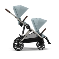 Poussette Double Cybex Gazelle S2 TPE - Stormy Blue + 2 Coques Auto Cloud G i-Size - Stormy Blue (Plus)
