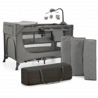 Lit parapluie 3en1 JOY 2 avec accessoires - Kinderkraft - gris foncé