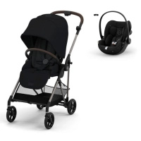 Poussette Cybex Melio 4 TPE- Magic Black + Coque Auto Cloud G i-Size - Magic Black