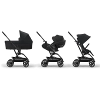 Poussette Cybex Eezy S Twist +2 - BLK - Magic Blac + Nacelle Cybex Cot S - Moon Black
