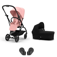 Poussette Cybex Eezy S Twist +2 BLK - Candy Pink + Nacelle Cybex Cot S - Moon Black