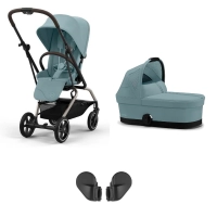 Poussette Cybex Eezy S Twist+ 2 TPE - Stormy Blue + Nacelle Cybex Cot S - Stormy Blue